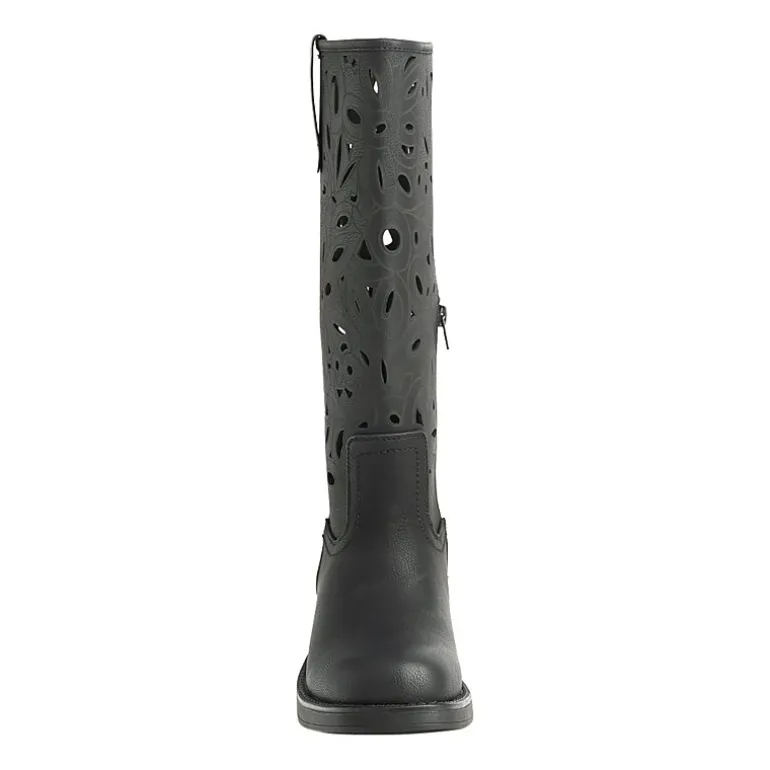 New York & Company Womens Curtis Stacked Heel Over the Knee Boots