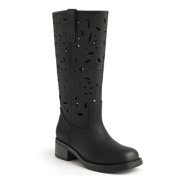 New York & Company Womens Curtis Stacked Heel Over the Knee Boots