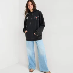 New York Womens Juniors Long Sleeve Fleece Hoodie