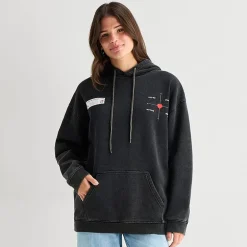New York Womens Juniors Long Sleeve Fleece Hoodie