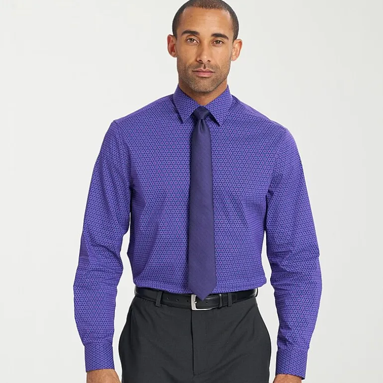 Nick Graham Mens Spread Collar Long Sleeve Shirt + Tie Set