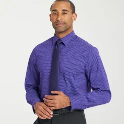 Nick Graham Mens Spread Collar Long Sleeve Shirt + Tie Set
