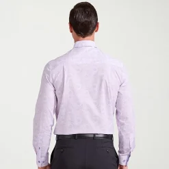 Nick Graham Mens Spread Collar Long Sleeve Stretch Fabric Shirt + Tie Set