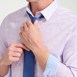 Nick Graham Mens Spread Collar Long Sleeve Stretch Fabric Shirt + Tie Set
