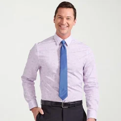 Nick Graham Mens Spread Collar Long Sleeve Stretch Fabric Shirt + Tie Set