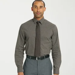 Nick Graham Mens Spread Collar Long Sleeve Shirt + Tie Set