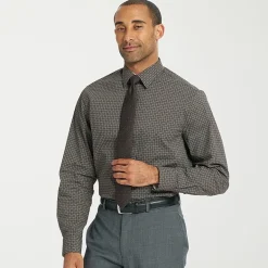 Nick Graham Mens Spread Collar Long Sleeve Shirt + Tie Set