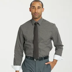 Nick Graham Mens Spread Collar Long Sleeve Shirt + Tie Set
