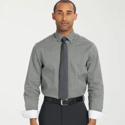 Nick Graham Mens Spread Collar Long Sleeve Shirt + Tie Set
