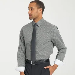 Nick Graham Mens Spread Collar Long Sleeve Shirt + Tie Set