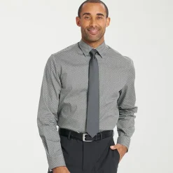 Nick Graham Mens Spread Collar Long Sleeve Shirt + Tie Set