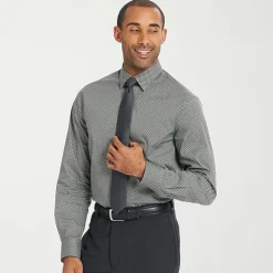 Nick Graham Mens Spread Collar Long Sleeve Shirt + Tie Set