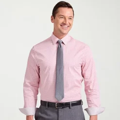 Nick Graham Mens Spread Collar Long Sleeve Stretch Fabric Shirt + Tie Set