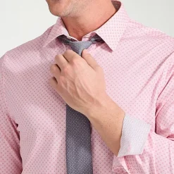 Nick Graham Mens Spread Collar Long Sleeve Stretch Fabric Shirt + Tie Set