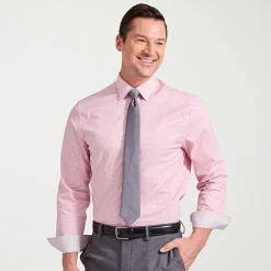 Nick Graham Mens Spread Collar Long Sleeve Stretch Fabric Shirt + Tie Set