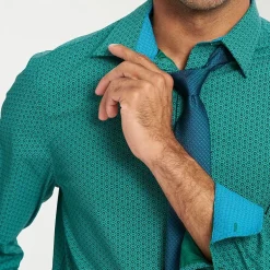 Nick Graham Mens Spread Collar Long Sleeve Shirt + Tie Set
