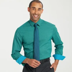 Nick Graham Mens Spread Collar Long Sleeve Shirt + Tie Set