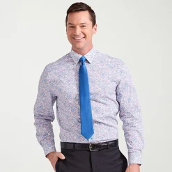 Nick Graham Mens Spread Collar Long Sleeve Stretch Fabric Shirt + Tie Set
