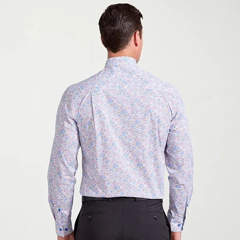 Nick Graham Mens Spread Collar Long Sleeve Stretch Fabric Shirt + Tie Set