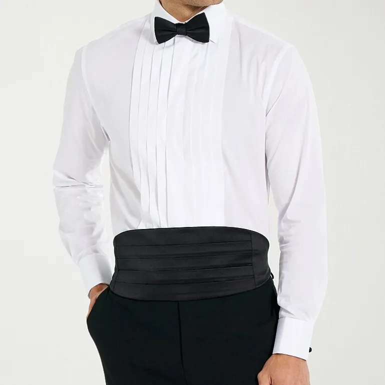 Nick Graham Tuxedo Mens Spread Collar Long Sleeve Stretch Fabric Shirt + Tie Set