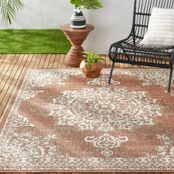 Nicole Miller Country Azalea Medallion UV Protection Washable Outdoor Rectangular Area Rug