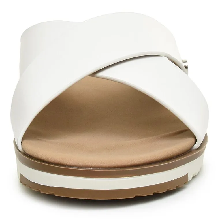 Nicole Miller Womens Fencie Criss Cross Strap Flat Sandals