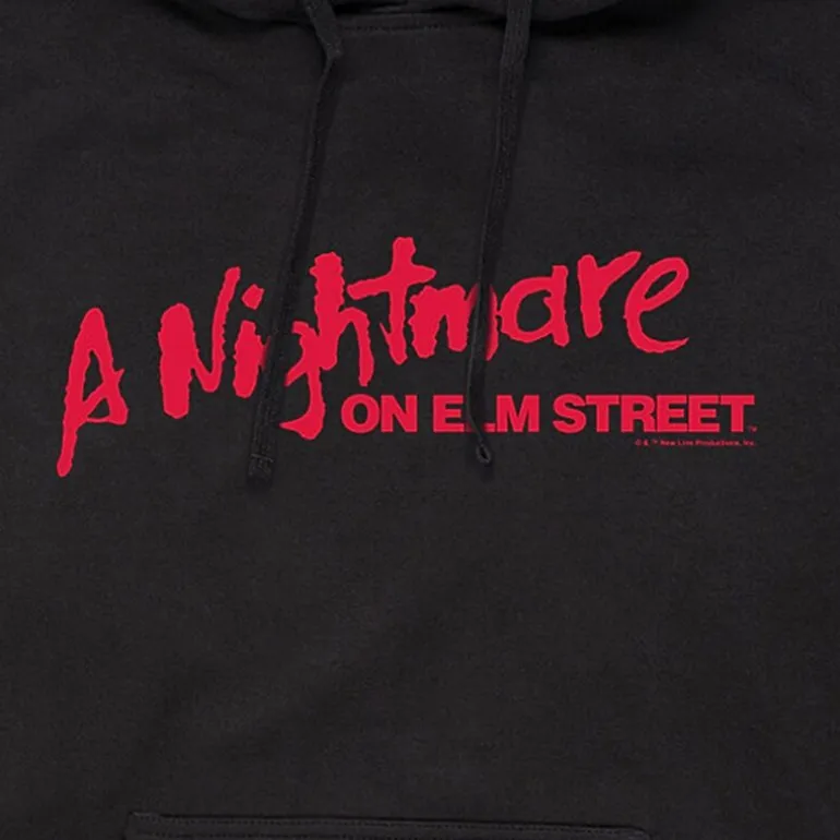 Nightmare On Elm Street Logo Mens Long Sleeve Freddy Hoodie