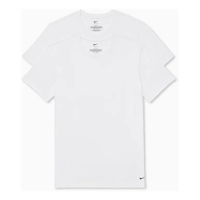 Nike All Day Cotton Stretch Mens 2 Pack Short Sleeve Crew Neck Moisture Wicking T-Shirt