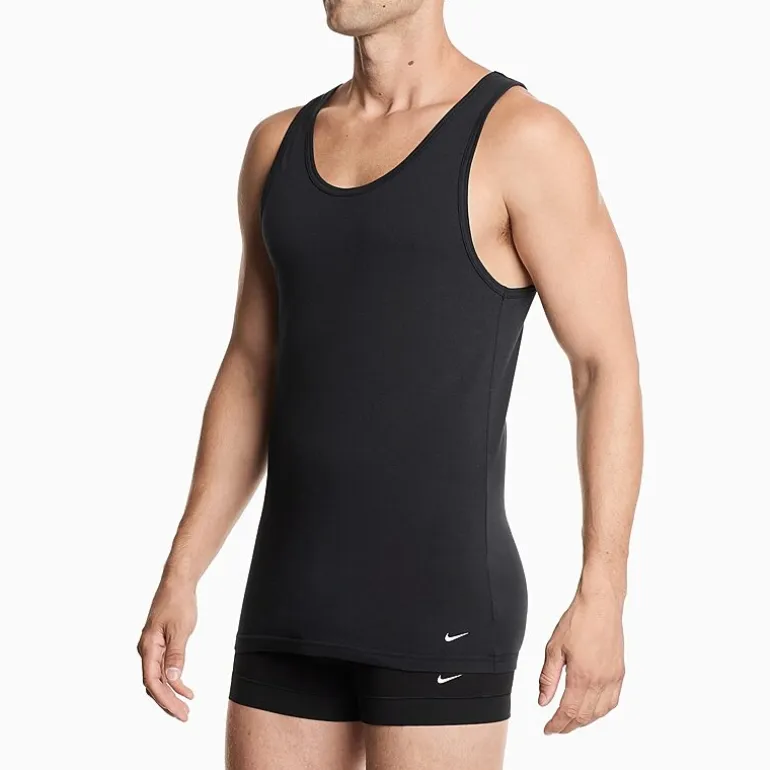 Nike All Day Cotton Stretch Mens U Neck Sleeveless 2 Pack Tank