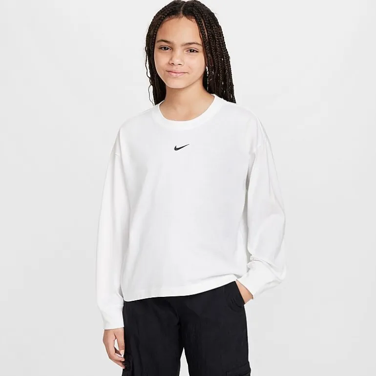 Nike Big Kid Girls Crew Neck Long Sleeve Active T-Shirt