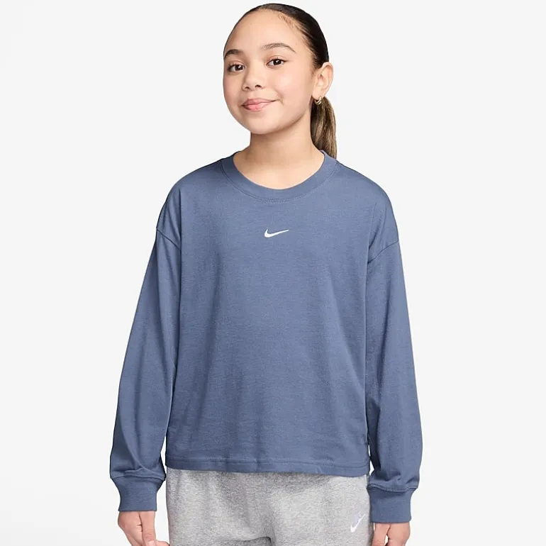 Nike Big Kid Girls Crew Neck Long Sleeve Active T-Shirt