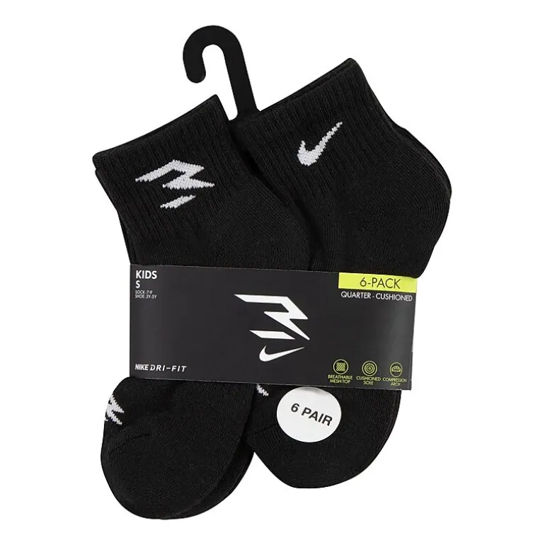 Nike 3BRAND by Russell Wilson Big Kid Boys Multi-Pack 6 Pair Quarter Ankle Socks