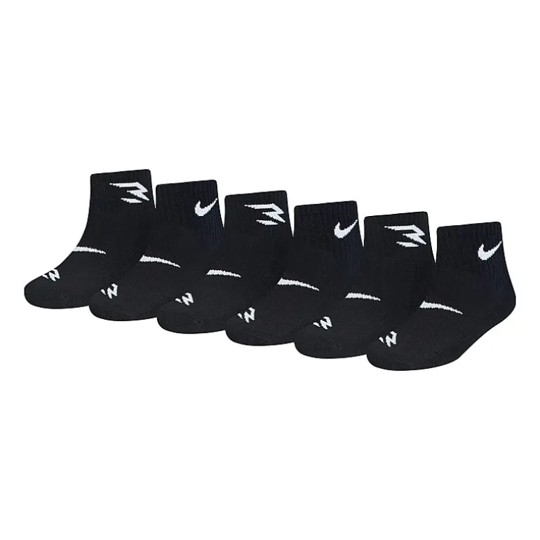 Nike 3BRAND by Russell Wilson Big Kid Boys Multi-Pack 6 Pair Quarter Ankle Socks
