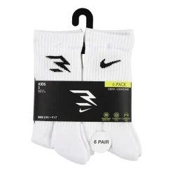 Nike 3BRAND by Russell Wilson Big Kid Boys 6 Pair Crew Socks