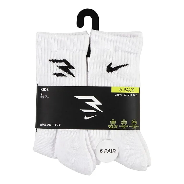 Nike 3BRAND by Russell Wilson Big Kid Boys 6 Pair Crew Socks