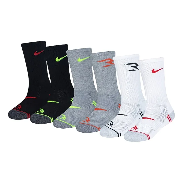 Nike 3BRAND by Russell Wilson Big Kid Boys 6 Pair Crew Socks