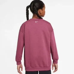 Nike Club Big Kid Girls Crew Neck Fleece Long Sleeve Sweatshirt