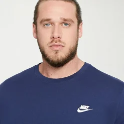 Nike Club Embroidered Logo Mens Crew Neck Short Sleeve Active Big and Tall T-Shirt