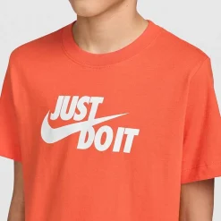 Nike Club Just Do It Big Kid Unisex Crew Neck Short Sleeve Regular Fit Graphic T-Shirt
