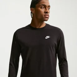 Nike Club Mens Crew Neck Long Sleeve Quick Dry Active Big and Tall T-Shirt