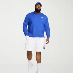 Nike Club Mens Crew Neck Long Sleeve Quick Dry Active Big and Tall T-Shirt