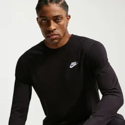 Nike Club Mens Crew Neck Long Sleeve Quick Dry Active Big and Tall T-Shirt