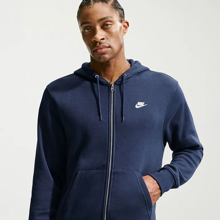 Nike Club Mens Long Sleeve Fleece Zipper Active Hoodie