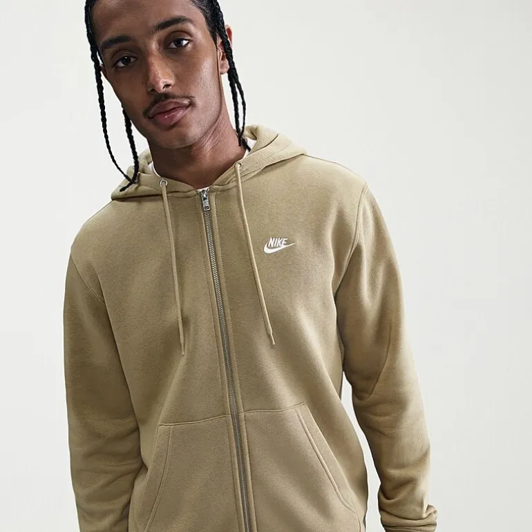 Nike Club Mens Long Sleeve Fleece Zipper Active Hoodie