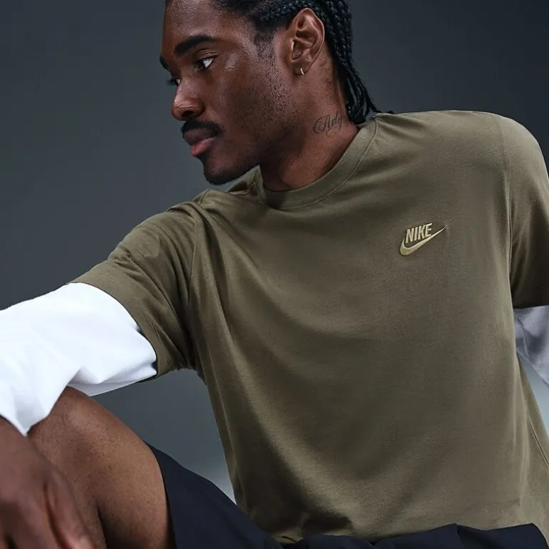 Nike Embroidered Logo Mens Crew Neck Short Sleeve Embroidered Active T-Shirt