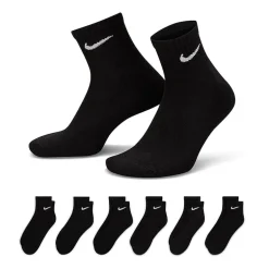 Nike Everyday Cushioned Unisex Adult Multi-Pack 6 Pair Quarter Ankle Socks
