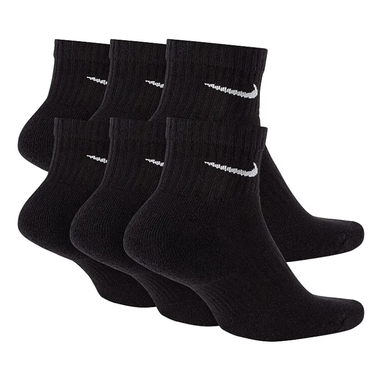 Nike Everyday Cushioned Unisex Adult Multi-Pack 6 Pair Quarter Ankle Socks