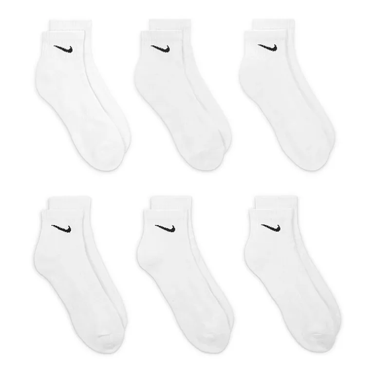 Nike Everyday Cushioned Unisex Adult Multi-Pack 6 Pair Quarter Ankle Socks