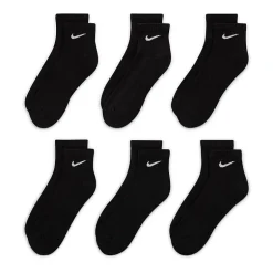 Nike Everyday Cushioned Unisex Adult Multi-Pack 6 Pair Quarter Ankle Socks