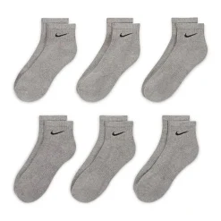 Nike Everyday Cushioned Unisex Adult Multi-Pack 6 Pair Quarter Ankle Socks